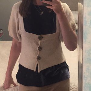 Free people cream cotton/poly shrug